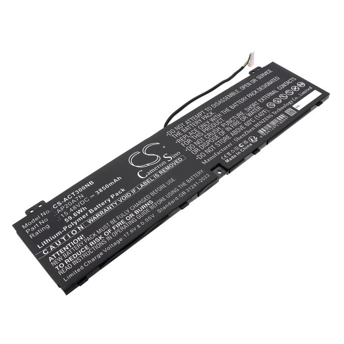 Acer kannettavan tietokoneen Predator Triton 300 SE PT314-51S-52ML / Predator Triton 300 SE PT314-51S-52X6 yhteensopiva akku 3850mAh
