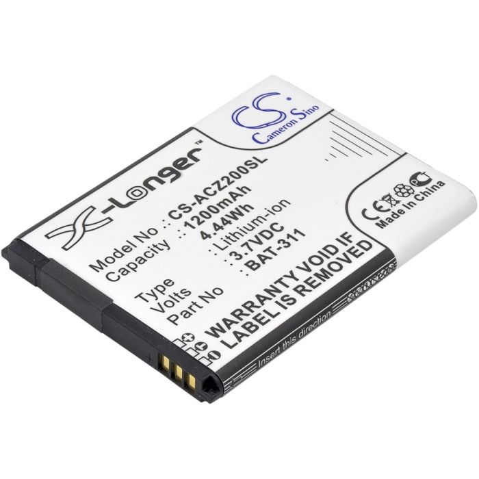 Acer puhelimen Liquid Z200 / Z200 yhteensopiva akku 1200mAh