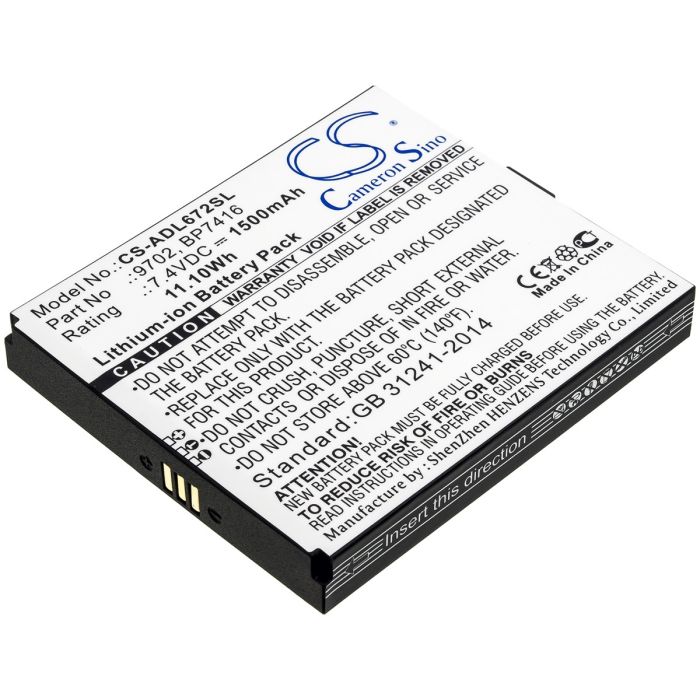 Additel tutkimuslaitteen 672 / ADT 672 yhteensopiva akku 1500mAh