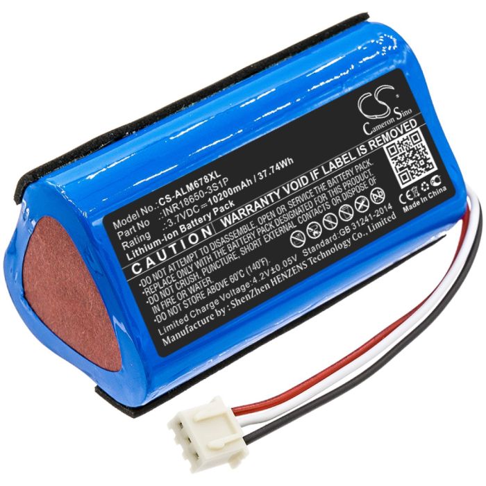 Altec Lansing kaiuttimien iMW678 / iMW678-BLK yhteensopiva akku 10200mAh