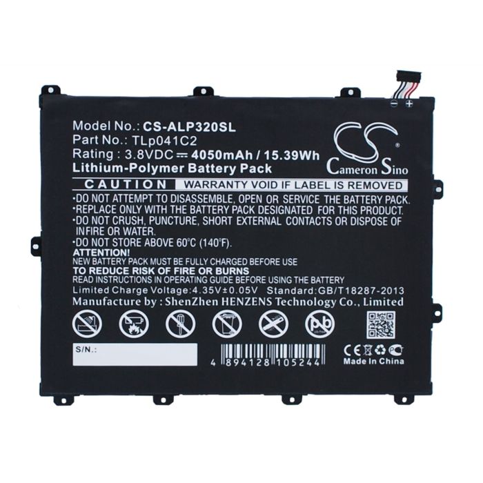 Alcatel tablettien One Touch Hero 8 / One Touch POP 8 yhteensopiva akku 4050mAh