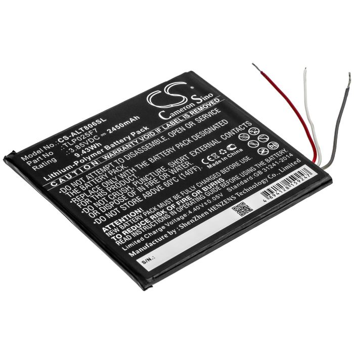 Alcatel tablettien 1T 7" / OT-8068 yhteensopiva akku 2450mAh