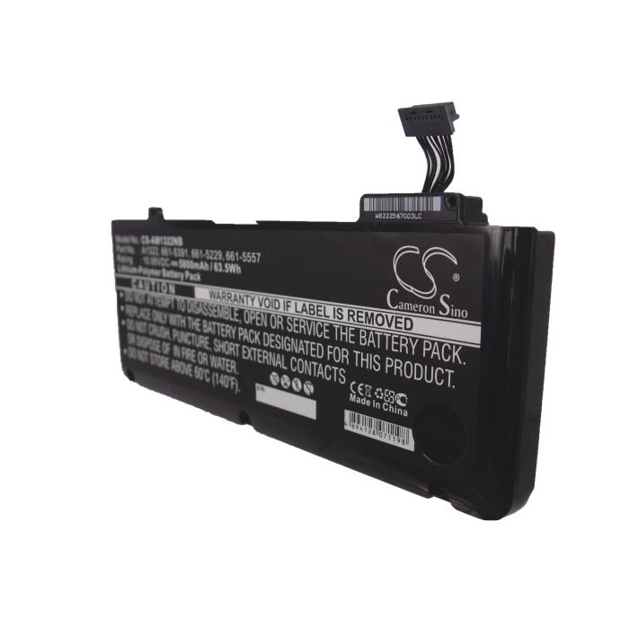 Apple Macbook Pro 13" MB990 A1322 Unibody 2009-2012 akku 5200 mAh musta