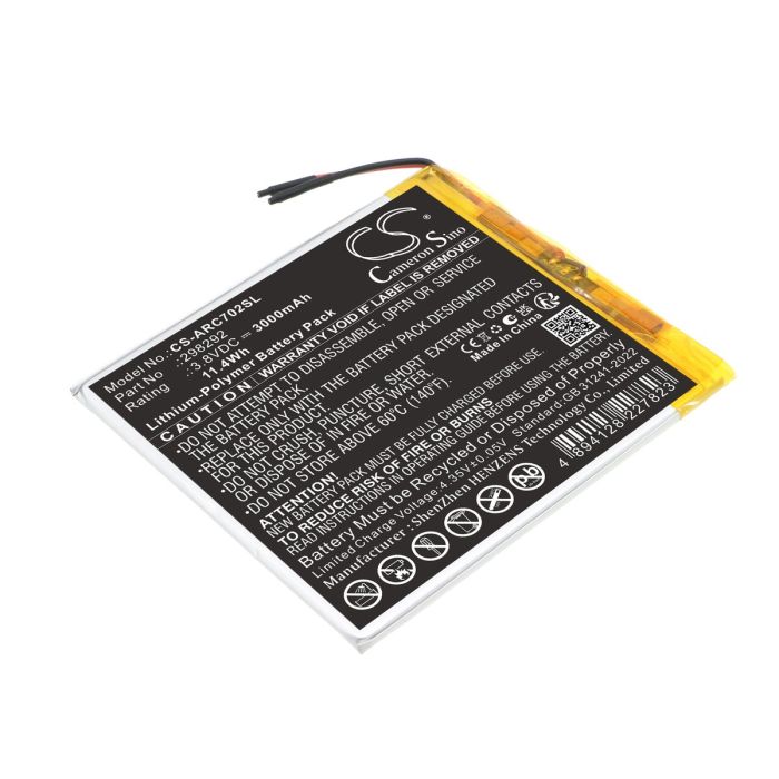Archos tabletin 70 Oxygen, AC70OX yhteensopiva akku 3000mAh