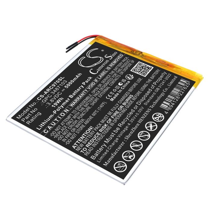 Archos tabletin AC97CPL, 97C Platinum yhteensopiva akku 5000mAh