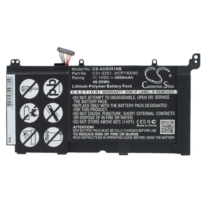 Asus VivoBook S551L, VivoBook S551LA, VivoBook S551LB akku 4500 mAh