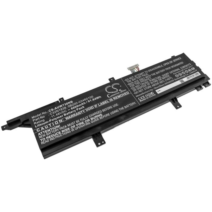 Asus kannettavan tietokoneen ProArt StudioBook Pro X W730G5 / ProArt StudioBook Pro X W730G5 yhteensopiva akku 8000mAh