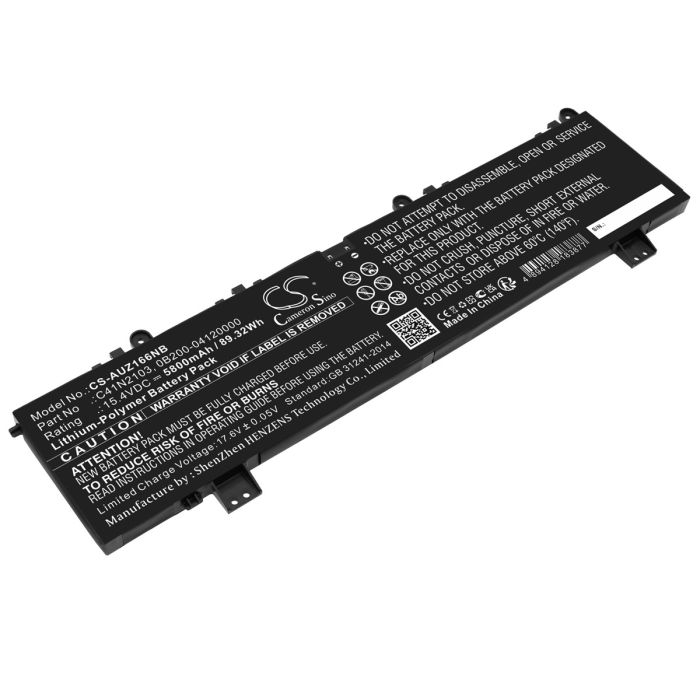 Asus kannettavan tietokoneen ROG Zephyrus Duo 16 GX650RM-LS016W / ROG Zephyrus Duo 16 GX650RS-LB049W yhteensopiva akku 5800mAh