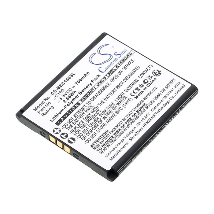 Bea-fon puhelimen C160 / C160 Schwarz yhteensopiva akku 700mAh