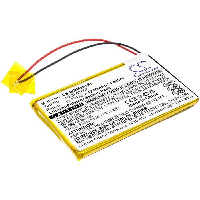 BW tutkimuslaitteen GasAlert Micro Clip XL / Gasalert Microclip Gas Detecto yhteensopiva akku 1200mAh