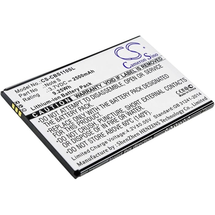 Cubot älypuhelinten Note S yhteensopiva akku 2500mAh