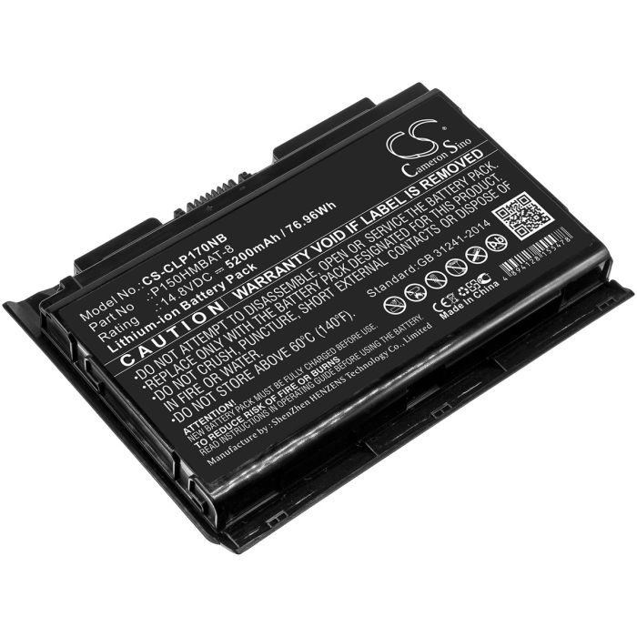 Clevo kannettavan tietokoneen Nexoc G505 / P170HMx yhteensopiva akku 5200mAh