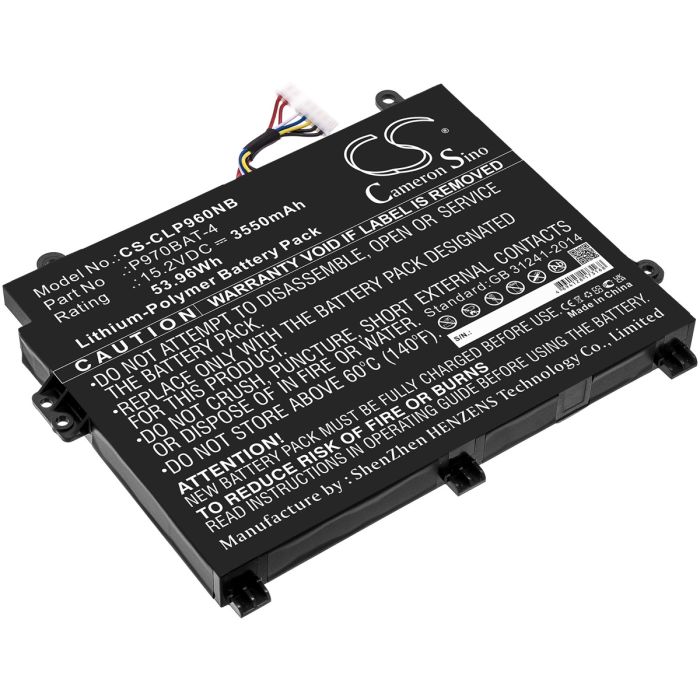 Clevo kannettavan tietokoneen P960 / P960EN-K yhteensopiva akku 3550mAh