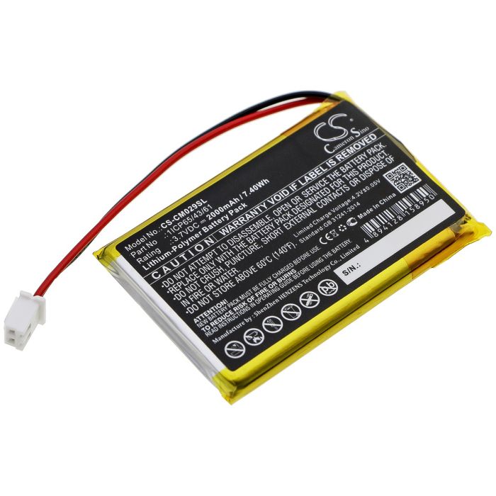 Kustomoitu akkupaketti 1ICP65/43/61 akku 2000mAh