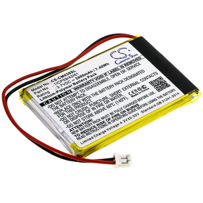 Kustomoitu akkupaketti 1ICP59/42/61 akku 2000mAh