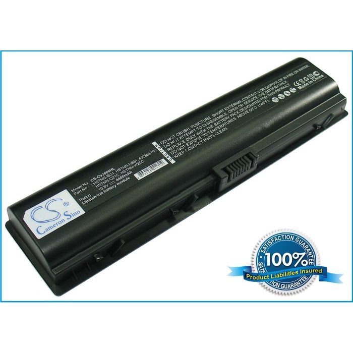 HP Pavilion DV2000, Pavilion DV6000, Pavilion DV6100, Pavilion DV6200, DV6400, DV6500, Pavilion dv2000t, Pavilion dv6000t, Pavilion dv2000z, Pavilion dv6000z, akku 4400 mAh