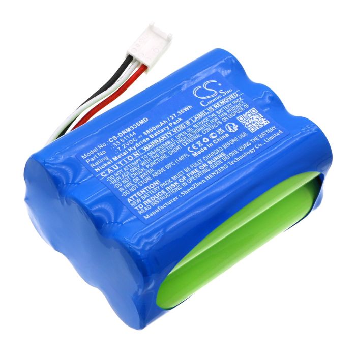 Drager lääketieteellisen laitteen PSS Merlin yhteensopiva akku 3800mAh