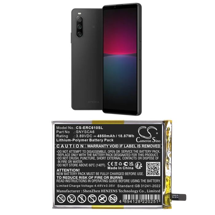 Sony matkapuhelimen A202SO, PDX-225 yhteensopiva akku 4850mAh