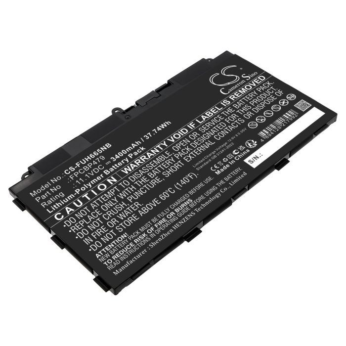 Fujitsu kannettavan tietokoneen Stylistic Q616 / Stylistic Q665 yhteensopiva akku 3400mAh