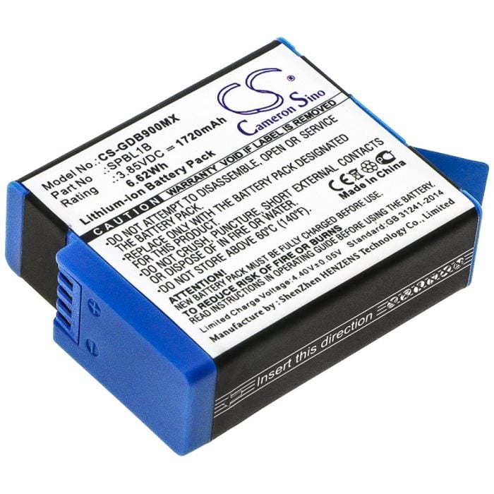 Gopro kameroiden AHDBT-901 / Gopro 9 yhteensopiva akku 1720mAh