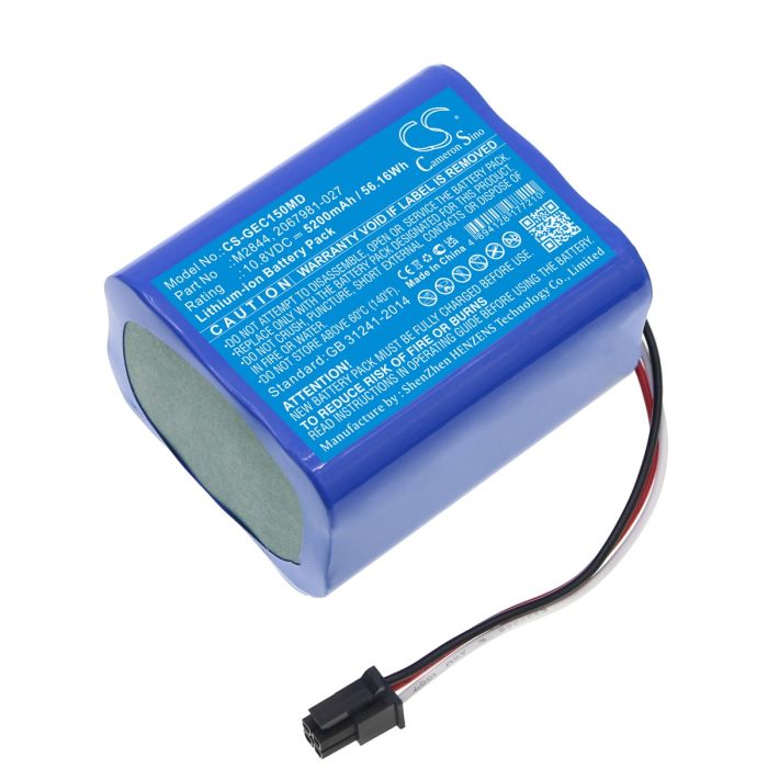 GE lääketieteellisen laitteen Carescape VC150 Vital Sign Mon / Moniteur Carescape Dinamap VC1 yhteensopiva akku 5200mAh