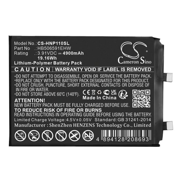 Honor puhelimen 100 Pro / MAA-AN10 yhteensopiva akku 4900mAh