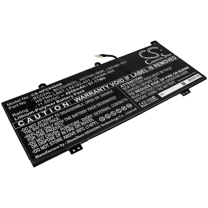 HP kannettavan tietokoneen Chromebook X360 14C / Chromebook X360 14C-CA0053DX yhteensopiva akku 4950mAh