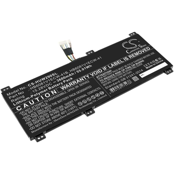 Huawei kannettavan tietokoneen HBL-W19 / HBL-W29 yhteensopiva akku 3600mAh