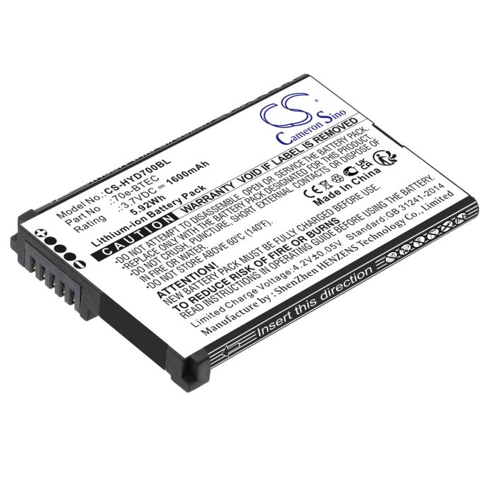 Dolphin viivakoodinlukijan 70e / 75e yhteensopiva akku 1600mAh