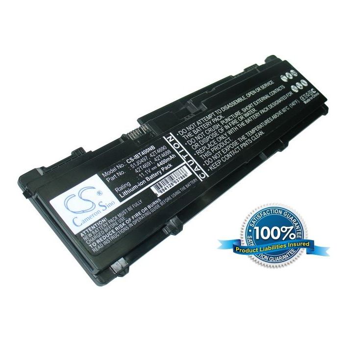 IBM ThinkPad T400s, ThinkPad T410s akku, 4400 mAh Musta
