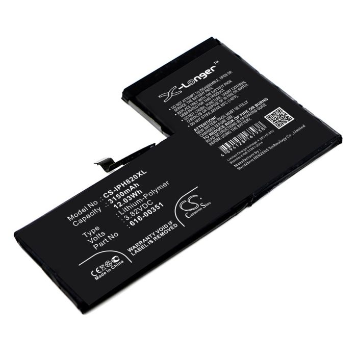 Apple iPhone X yhteensopiva tehoakku 3150mAh