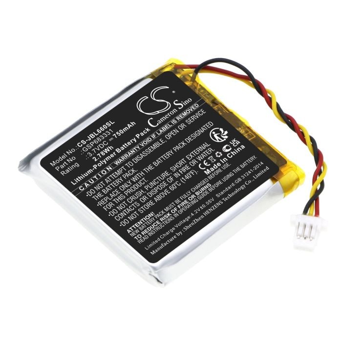 JBL langattomien kuulokkeiden Live 660 / Live 660NC yhteensopiva akku 750mAh JBL langattomien kuulokkeiden Live 660 / Live 660NC yhteensopiva akku 750mAh