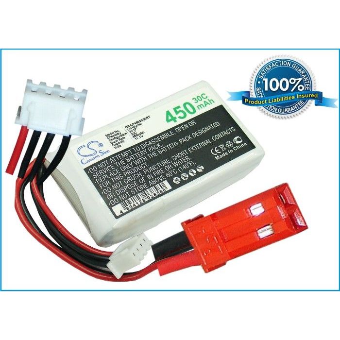 Li-Po akku, 450 mAh 11,1 V, 30C