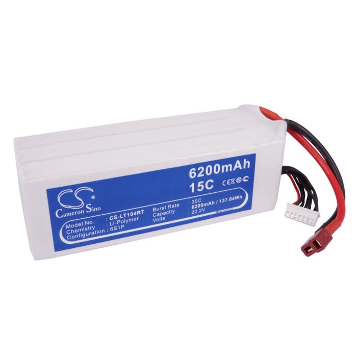 RC radio-ohjattavan CS-LT104RT yhteensopiva akku 6200mAh