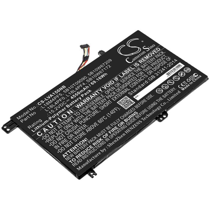 Lenovo kannettavan tietokoneen xiaoxin Air 15 2019 yhteensopiva akku 4550mAh