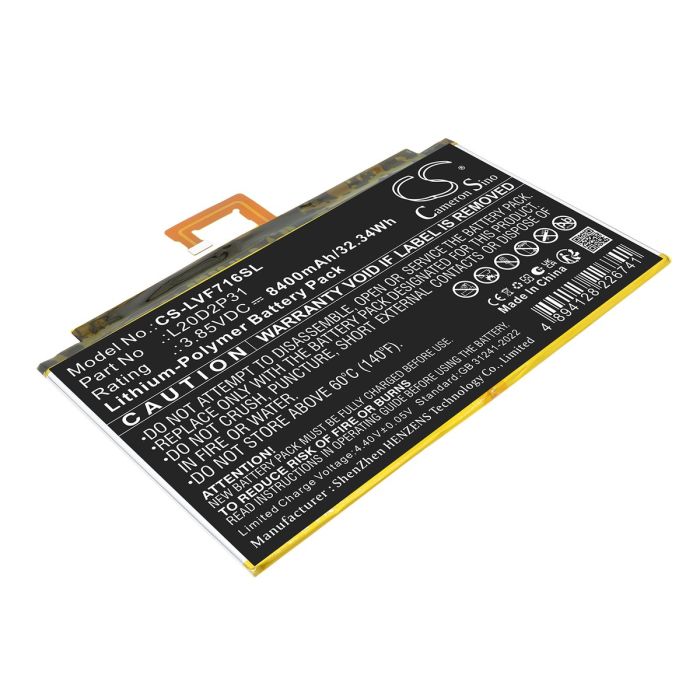 Lenovo tabletin Pad Pro 2021, TB-J706F yhteensopiva akku 8400mAh