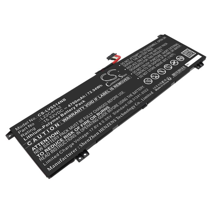 Lenovo kannettavan tietokoneen Legion Slim 5 14APH8 / Legion Slim 5 14APH8 82Y5004VAU yhteensopiva akku 4700mAh