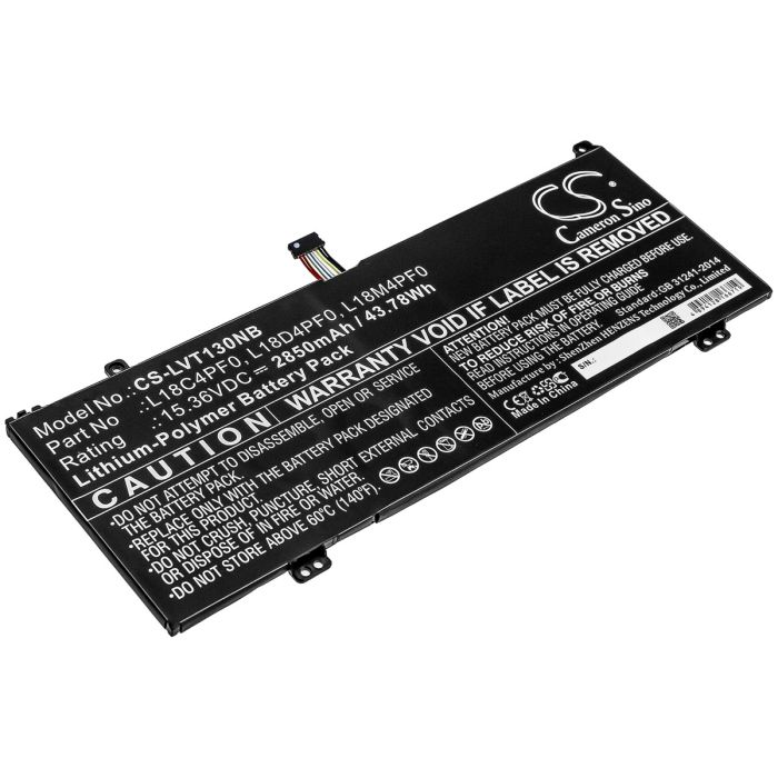 Lenovo kannettavan tietokoneen ThinkBook 13s / ThinkBook 13s-20R9005FSB yhteensopiva akku 2850mAh