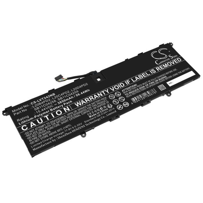 Lenovo kannettavan tietokoneen ThinkBook 14p G2 ACH 20YN000LUS / ThinkBook 14p G2 ACH 20YN001DKR yhteensopiva akku 3850mAh