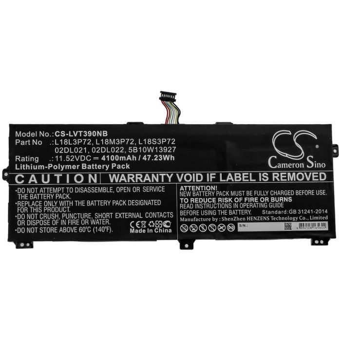 Lenovo ThinkPad X390 Yoga / 02DL021 akku 4100mAh