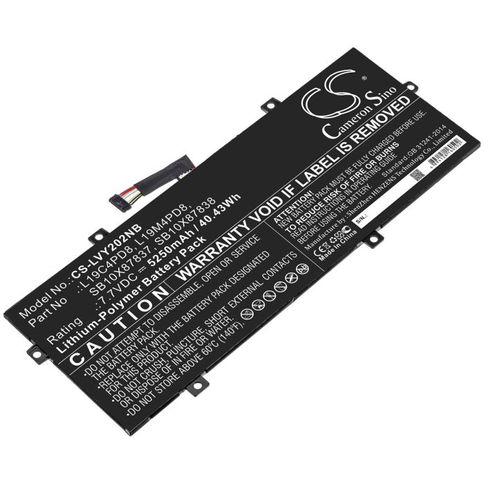Lenovo kannettavan tietokoneen Yoga Duet 2020 yhteensopiva akku 5250mAh