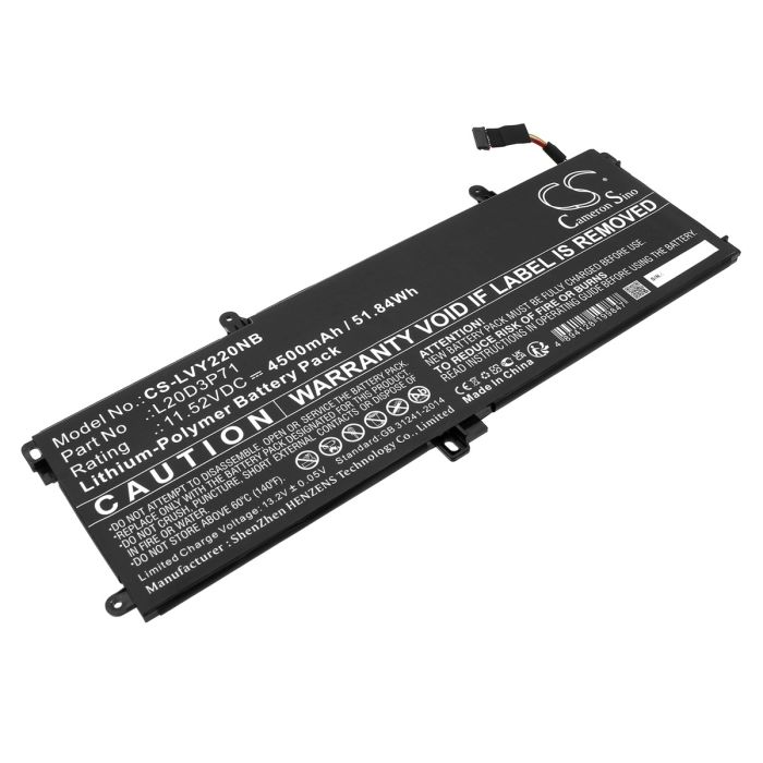 Lenovo kannettavan tietokoneen ThinkPad X13 Yoga G2 20W8001JCK / ThinkPad X13 Yoga G2 20W8002UUS yhteensopiva akku 4500mAh