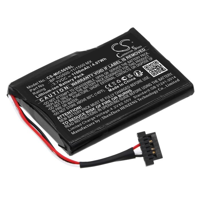 Magellan kojelautakameran cyclo 500 HC / cyclo 505 HC yhteensopiva akku 1100mAh