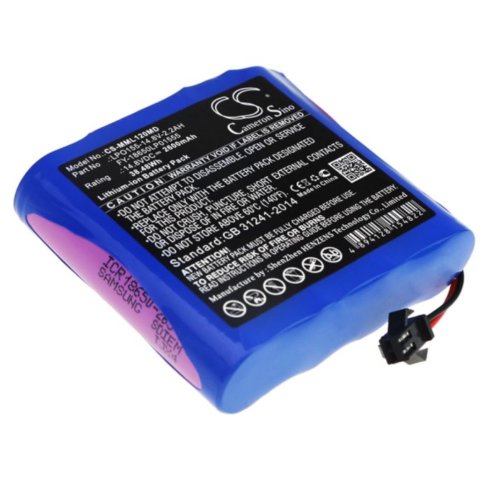 Million lääketieteellisen laitteen ML1200 / ML1500 yhteensopiva akku 2600mAh