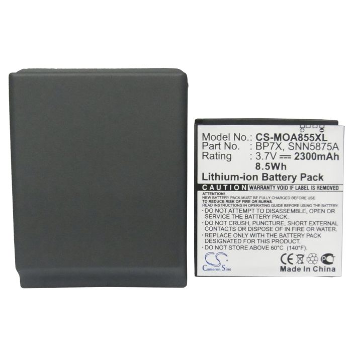 Cameron Sino tarvikeakku Motorola A855 tehoakku erillisellä laajennetulla takakannella 2300 mAh Cameron Sino tarvikeakku Motorola A855 tehoakku erillisellä laajennetulla takakannella 2300 mAh