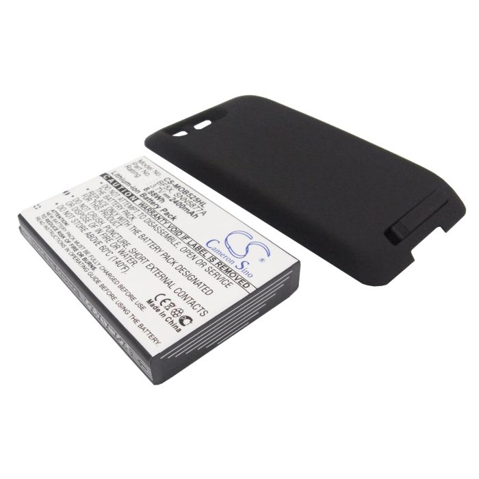 Cameron Sino tarvikeakku Motorola MB525 tehoakku erillisellä laajennetulla takakannella 2400 mAh
