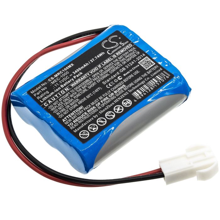 Mindray lääketieteellisen laitteen MEC-1000 yhteensopiva akku 3400mAh