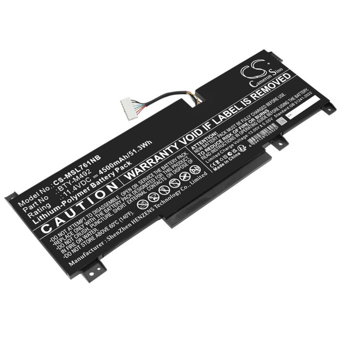 MSI kannettavan tietokoneen Bravo 15 B5DD-007XES yhteensopiva akku 4500mAh