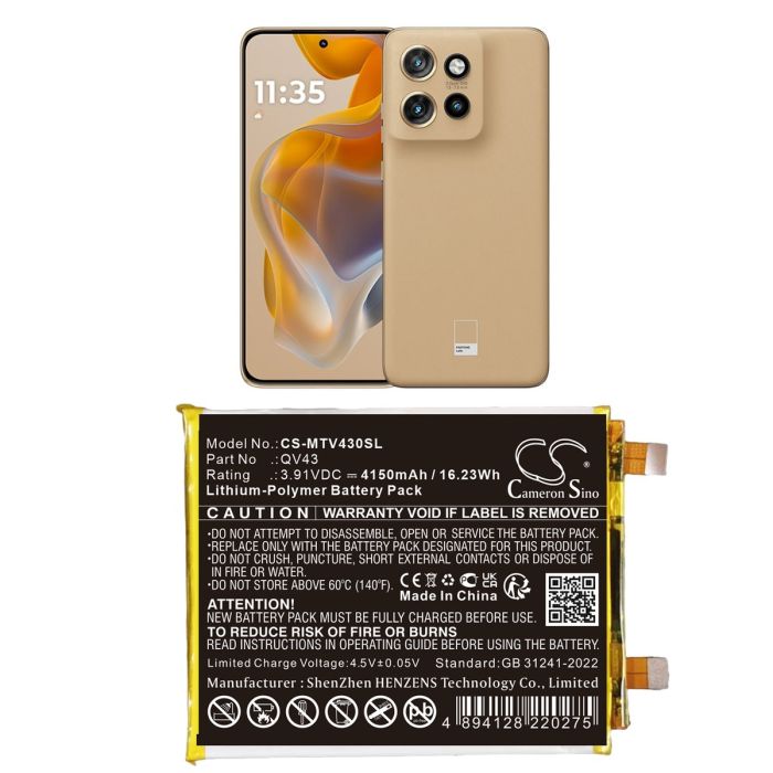 Motorola puhelimen Moto Edge 50 Neo 5G / Moto S50 5G yhteensopiva akku 4150mAh