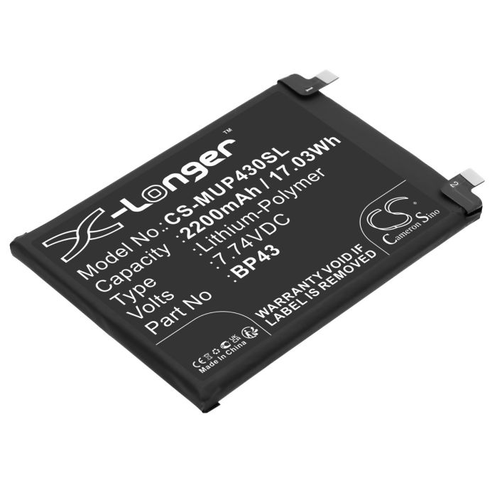 Xiaomi älypuhelinten Mix 4 yhteensopiva akku 2200mAh